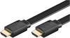 Goobay 31927 HDMI High Speed Flachkabel Ethernet UHD 4K @ 30Hz ARC HDMI Flach Monitorkabel Bildschirmkabel Schwarz 2m