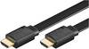 Goobay 31928 HDMI High Speed Flachkabel Ethernet UHD 4K @ 30Hz ARC HDMI Flach Monitorkabel Bildschirmkabel Schwarz 3m