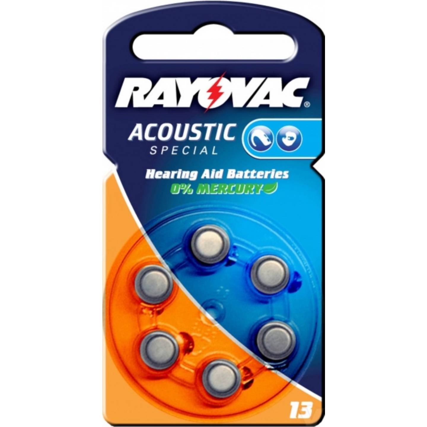 Rayovac Acoustic Special Hörgerätebatterie Typ 13AE 6er Blister, 1,4V, Zink-Luft-0