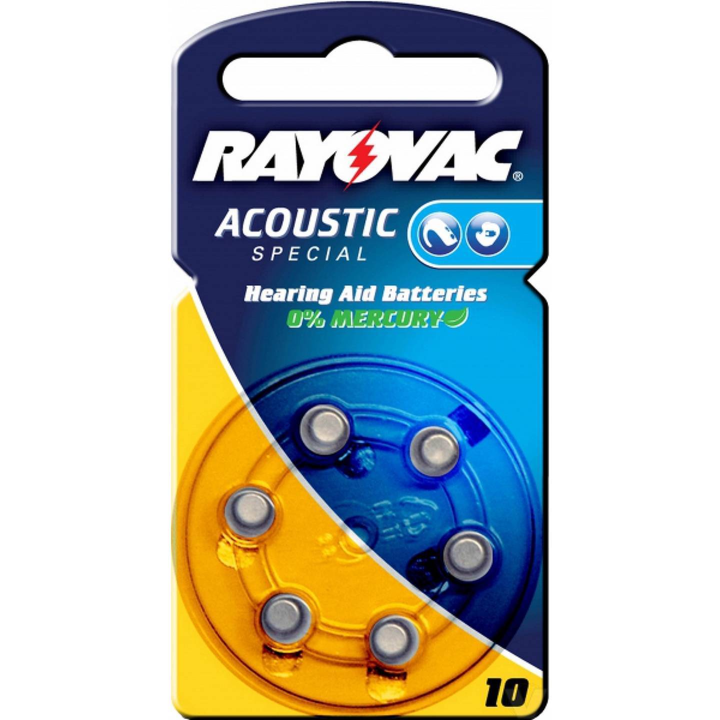 Rayovac Acoustic Special Hörgerätebatterie Typ AE10 6er Blister, 1,4V, Zink-Luft-0