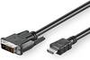 Goobay 50581 DVI auf HDMI Kabel Adapterkabel HD 1080p Monitorkabel Bildschirmkabel HDMI Adapter DVI-D 18+1 Schwarz 3m