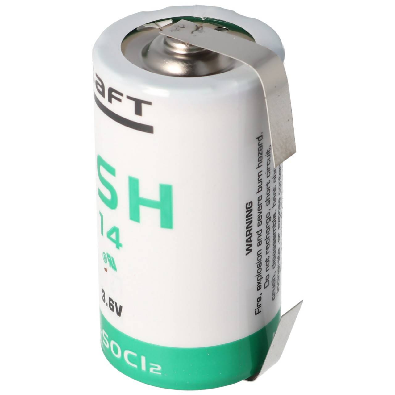 SAFT LSH 14 Lithium Batterie 3.6V Primary mit Lötfahne U-Form-0
