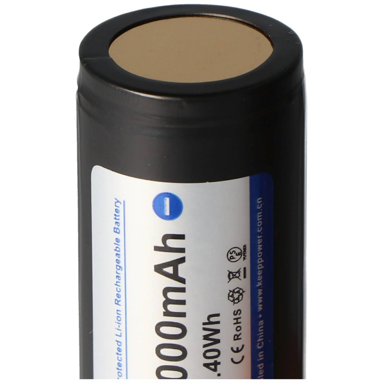 Keeppower 18500 - 2000mAh, 3,6V - 3,7V Li-Ion-Akku geschützt mit Kopf Abmessungen 53x18,5mm-2