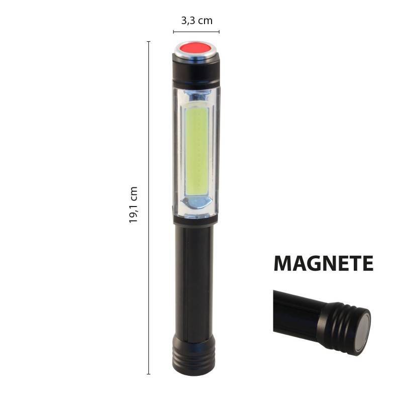 LED-Taschenlampe IN256 400 Lumen, Taschenlampe mit rotem Blitz, mit Clip und starkem Magnet, für Werkstatt, Notlagen...-2