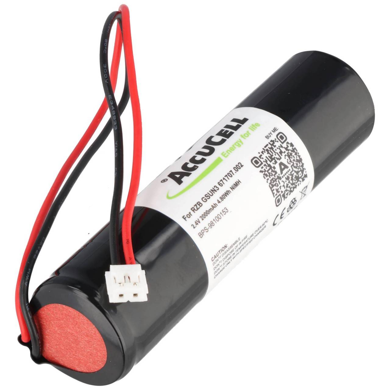 Notleuchtenakku NiCd 2,4V 1800mAh L1x2 Sub-C mit Kabel und Stecker passend für RZB GSUN3 671707.002-0