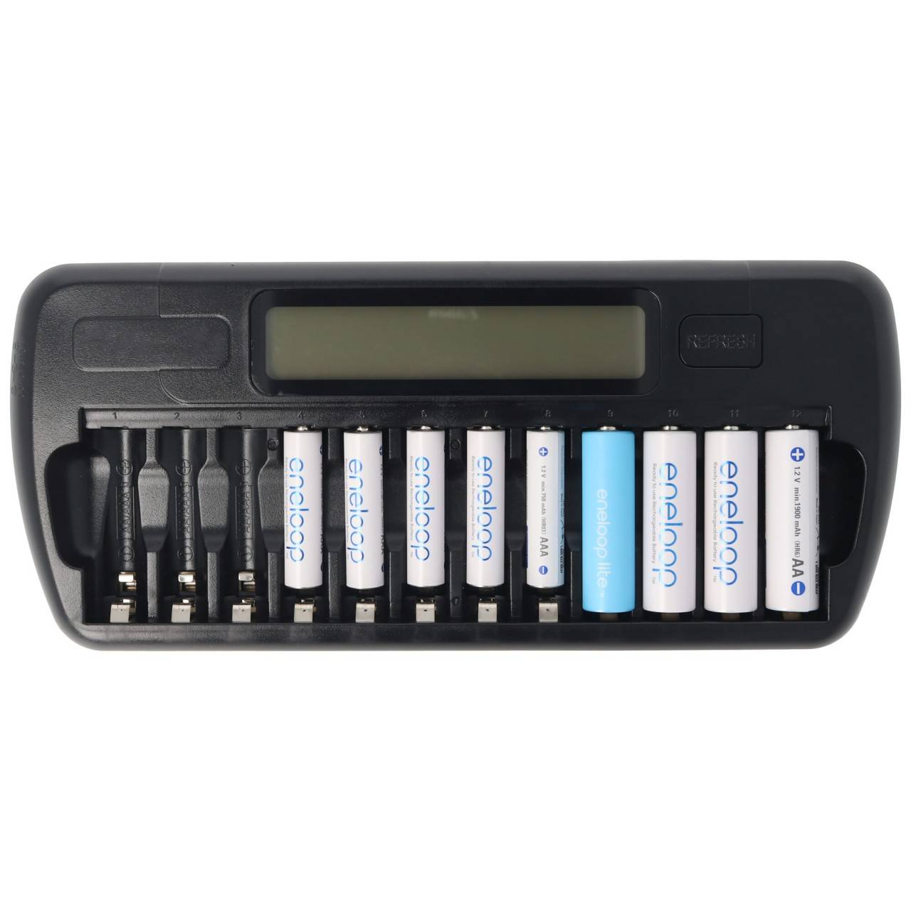 Microprozessor-gesteuertes NIMH Ladegerät mit LCD-Display für 1-12 AA oder AAA Akkus-2