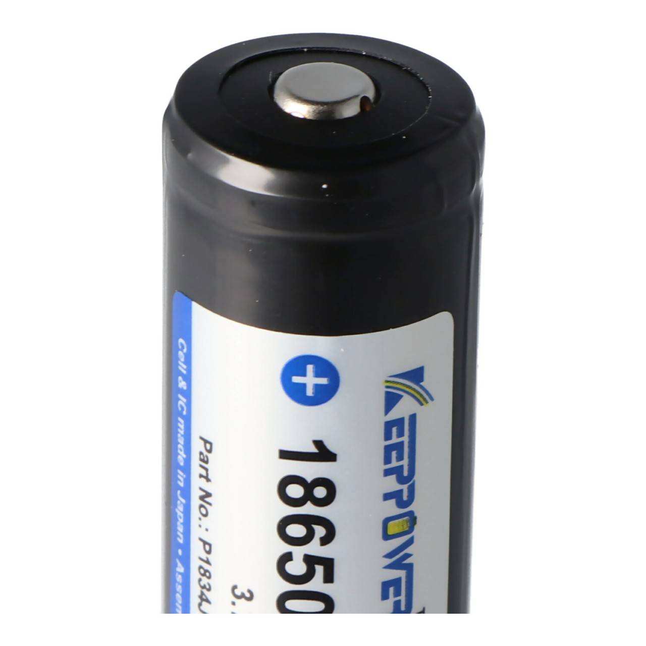 Keeppower 18650 Li-Ion Akku mit 3400mAh, 3,6V - 3,7V Li-Ion-Akku geschützt mit PCB 1 Stück (Button Top)-1