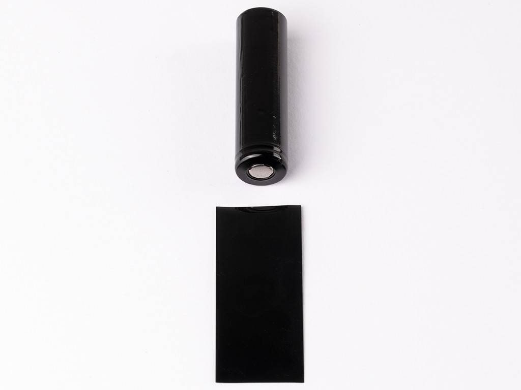 PVC Wärmeschrumpfschlauch ø18,12 mm x 70 mm für 18650 Zellen schwarz-1