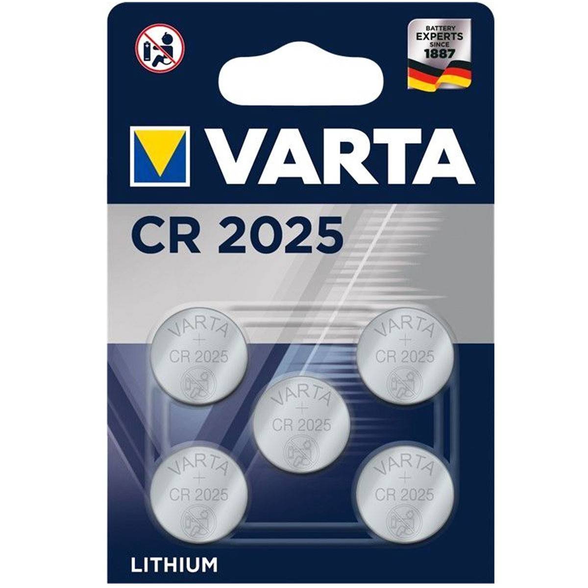Varta CR2025 Lithium Batterie im 5er Sparpack-0