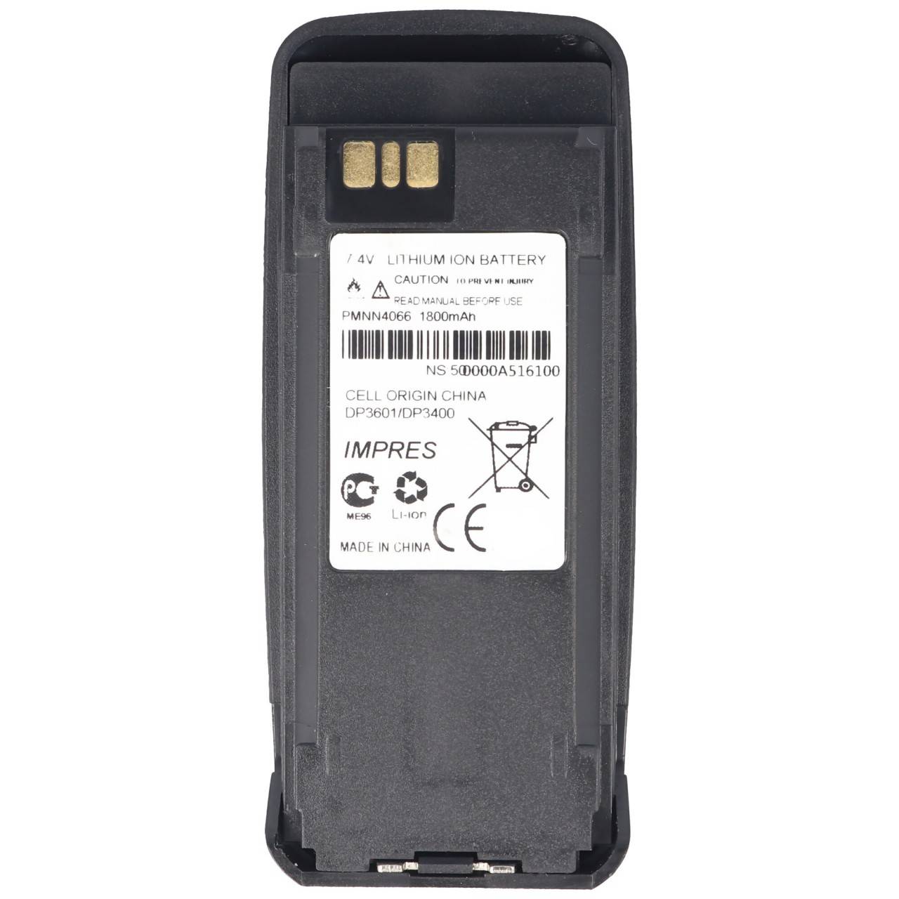 Akku passend für Motorola PMNN4065, PMNN4066, PMNN4066A, MotoTRBO, DR3000, MTR2000 7,4 Volt 1800mAh Lithium Ionen Akku-4
