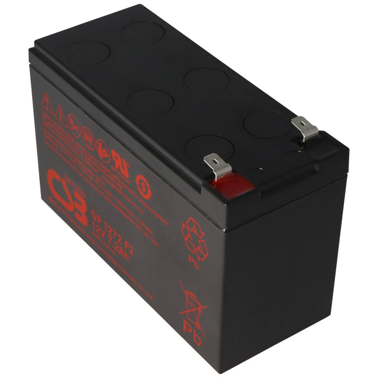 CSB-GP1272-F2 12 Volt AGM VdS Bleiakku 7,2Ah, 151x65x100mm 6,3mm 5 Jahres Type + Standby