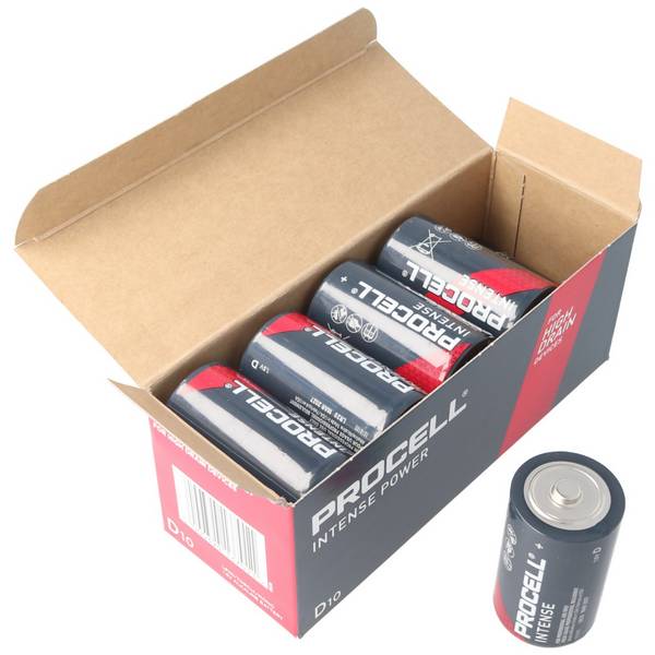 10 Stück Duracell Procell Intense Mono D, LR20 im Karton, für energieintensive Geräte