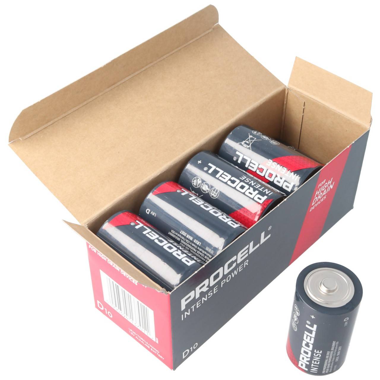 10 Stück Duracell Procell Intense Mono D, LR20 im Karton, für energieintensive Geräte-0