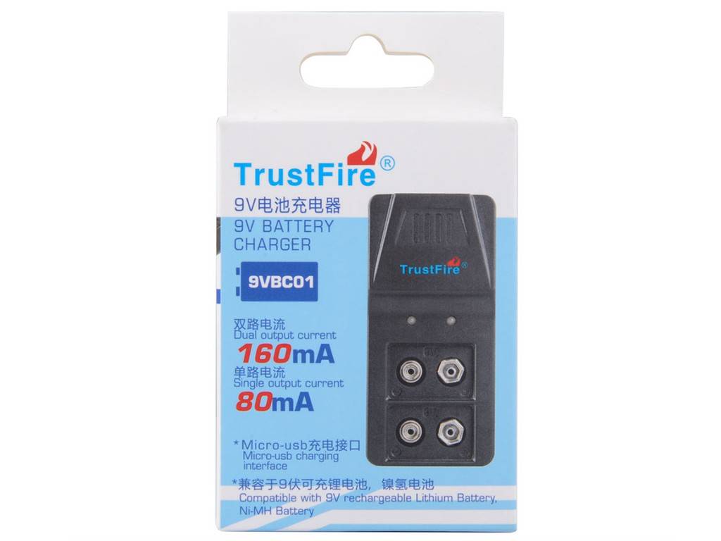 Trustfire BC01 9V Block 6F22 Akku-Ladegerät für Li-Ion, NiMH-3