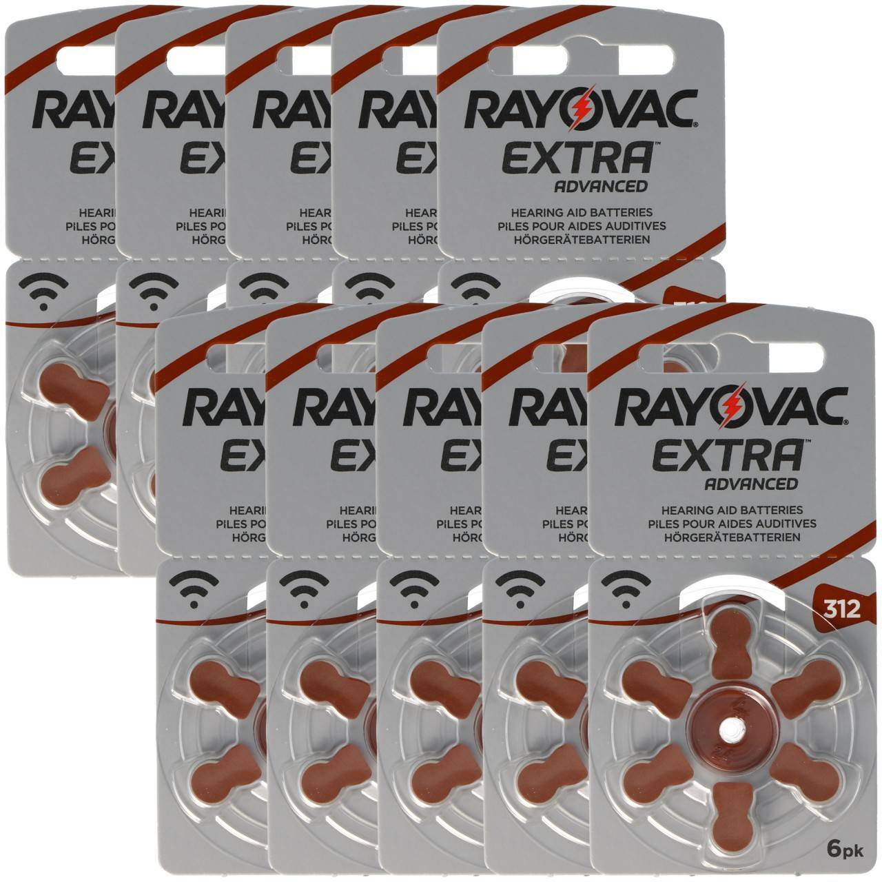 60 Stück Rayovac Hörgerätbatterie Varta HA312, PR41, 4607, Acoustic Special max. 180mAh, 5000252003205-0