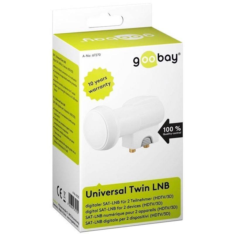 Universal Twin LNB digitaler SAT-LNB DVB-S2 für 2 Teilnehmer 4K, HDTV, 3D Empfang-4