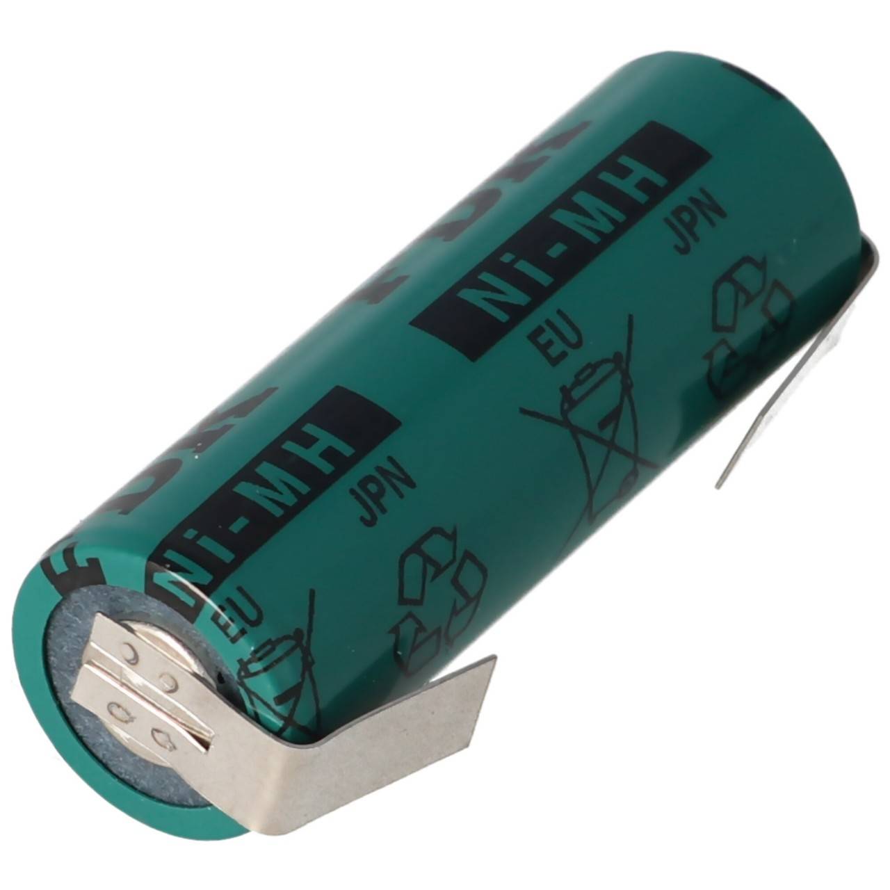 4/5AA NiMH Akku FDK 1,2 Volt 1100mAh mit Lötfahnen U-Form, Industrieausführung Flattop 43x14,2mm-3