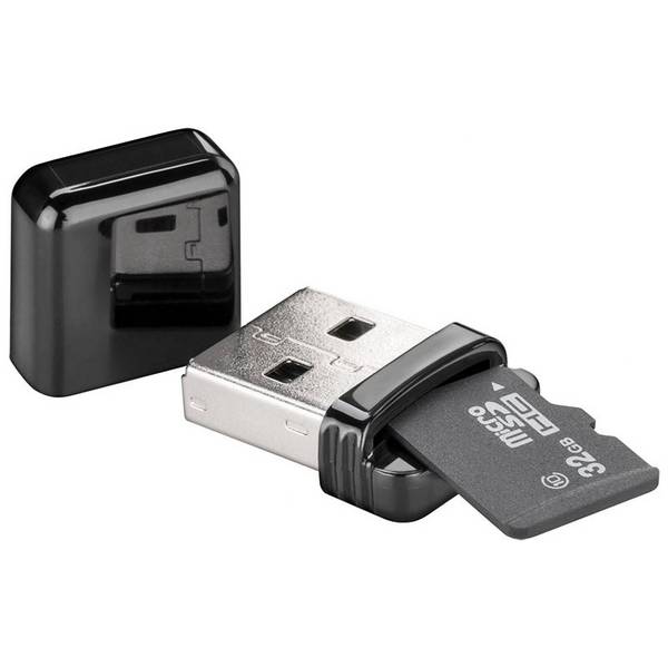 Kartenlesegerät USB 2.0 zum Lesen von Micro SD Speicherkartenformaten, liest Micro SD, Micro SDHC, Micro SDXC und...