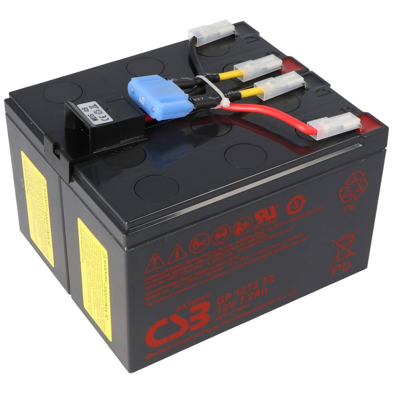 Nachbau Akku exakt passend für den APC-RBC48 Akku vormontiert mit Kabel und Stecker-4