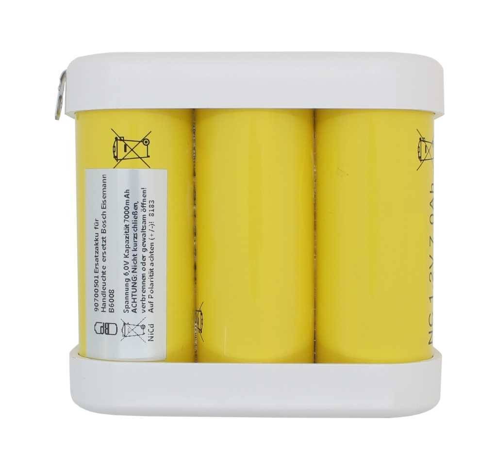 Ersatzakku für Handleuchte NiCd 6,0V 7000mAh ersetzt Bosch Eisemann B6008-2