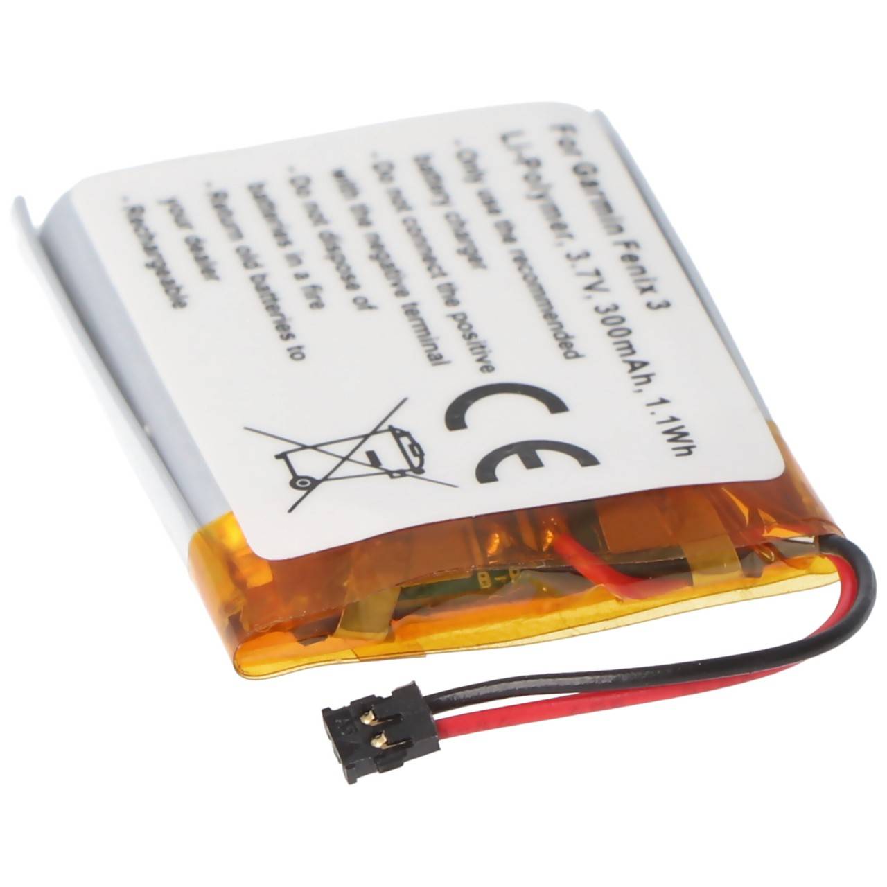 Akku passend für Garmin Fenix 3, 361-00034-02 Li-Polymer 3,7 Volt 300mAh 1,1Wh-3