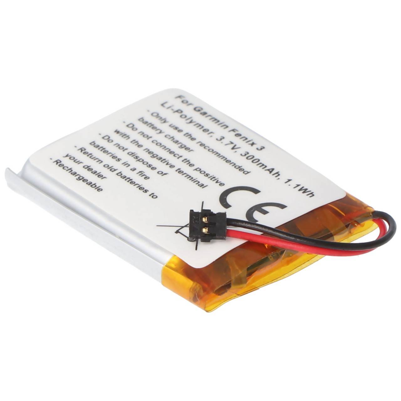 Akku passend für Garmin Fenix 3, 361-00034-02 Li-Polymer 3,7 Volt 300mAh 1,1Wh-4