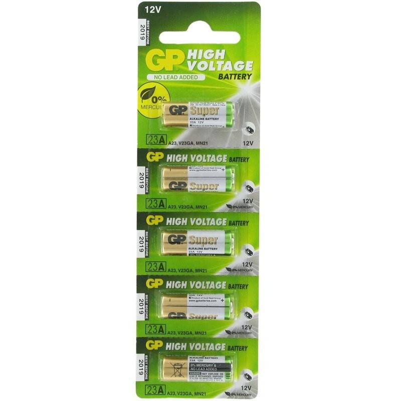 5 Stück GP23A 12 Volt Super High Voltage Alkaline Batterie 23Ae, A23, VA23GA, MS21, MN21, 8LR932, 28x10mm-4