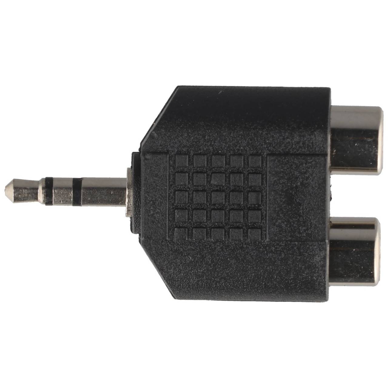 Goobay Cinch Adapter, AUX Klinke 3,5 mm Stecker zu 2x stereo Buchse 1x 3,5-mm-Klinkenstecker (3-polig, stereo) > 2x Cinc-3