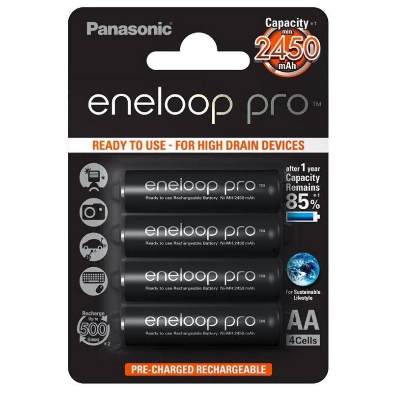 Panasonic eneloop Ladegerät BQ-CC65 inkl. LCD-Display, 4 eneloop Pro AA Mignon, AccuCell Box Blue-3