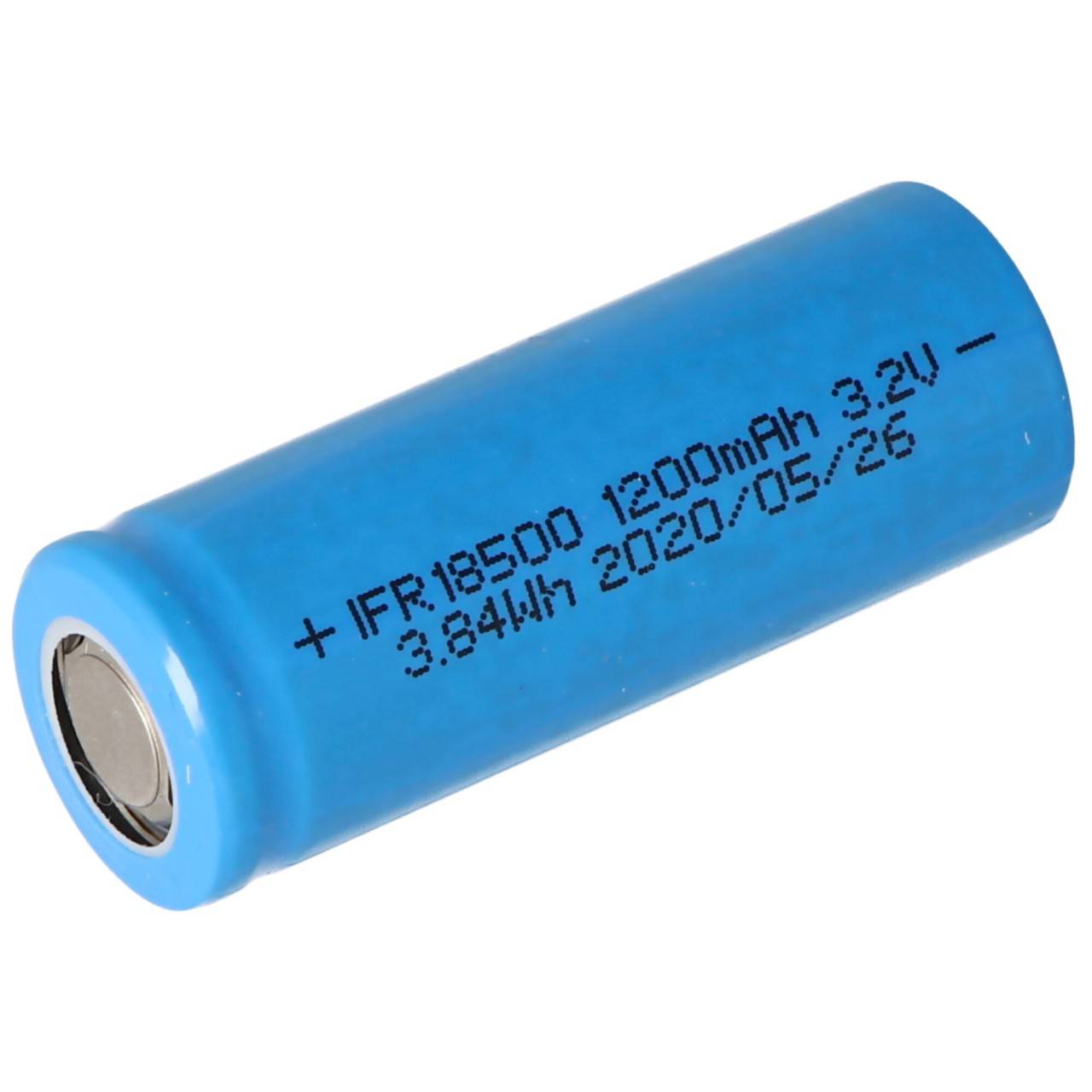 IFR 18500 1200mAh 3,2V LiFePo4 Akku Flat Top ohne Kopf ungeschützt 49x18,15mm-3