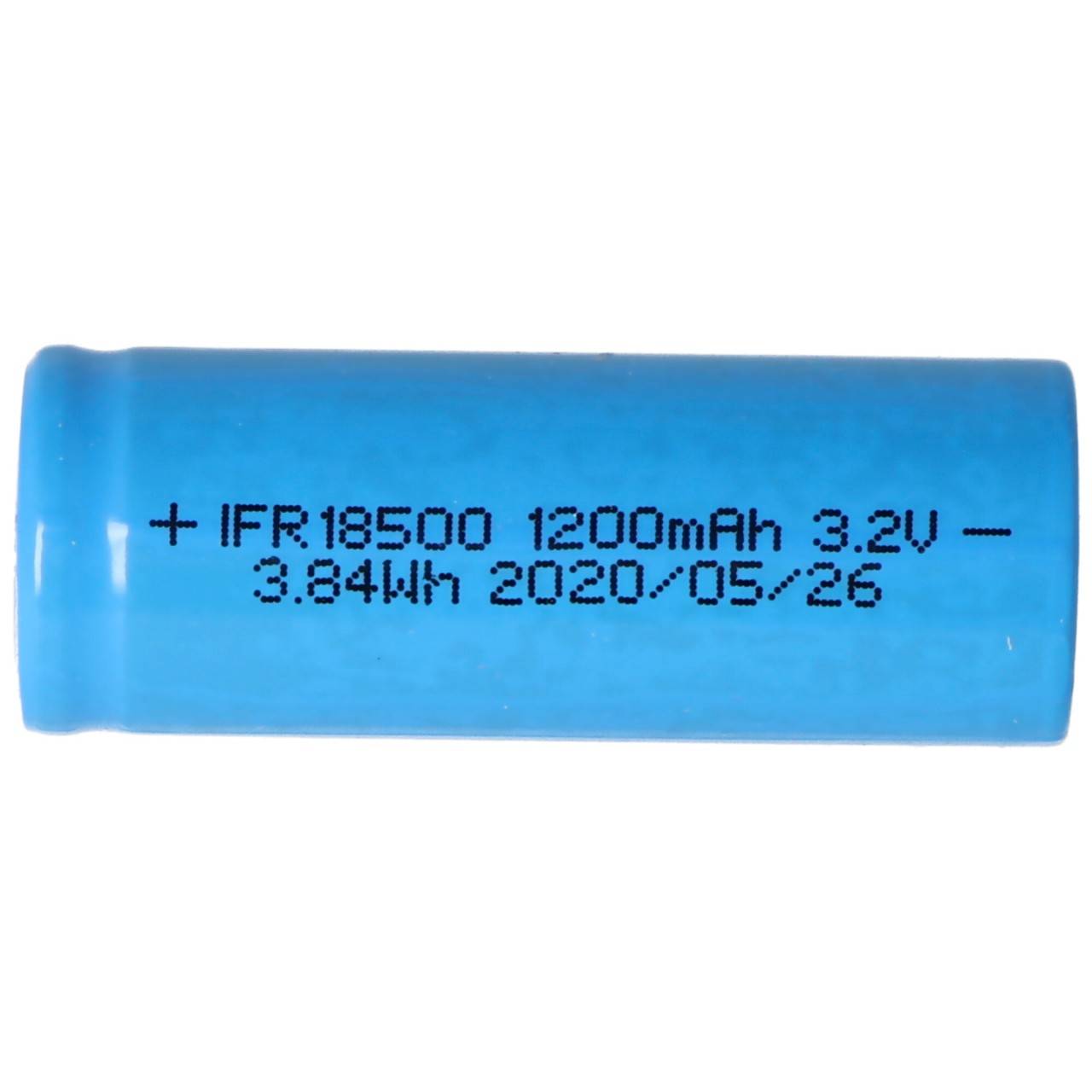 IFR 18500 1200mAh 3,2V LiFePo4 Akku Flat Top ohne Kopf ungeschützt 49x18,15mm-4