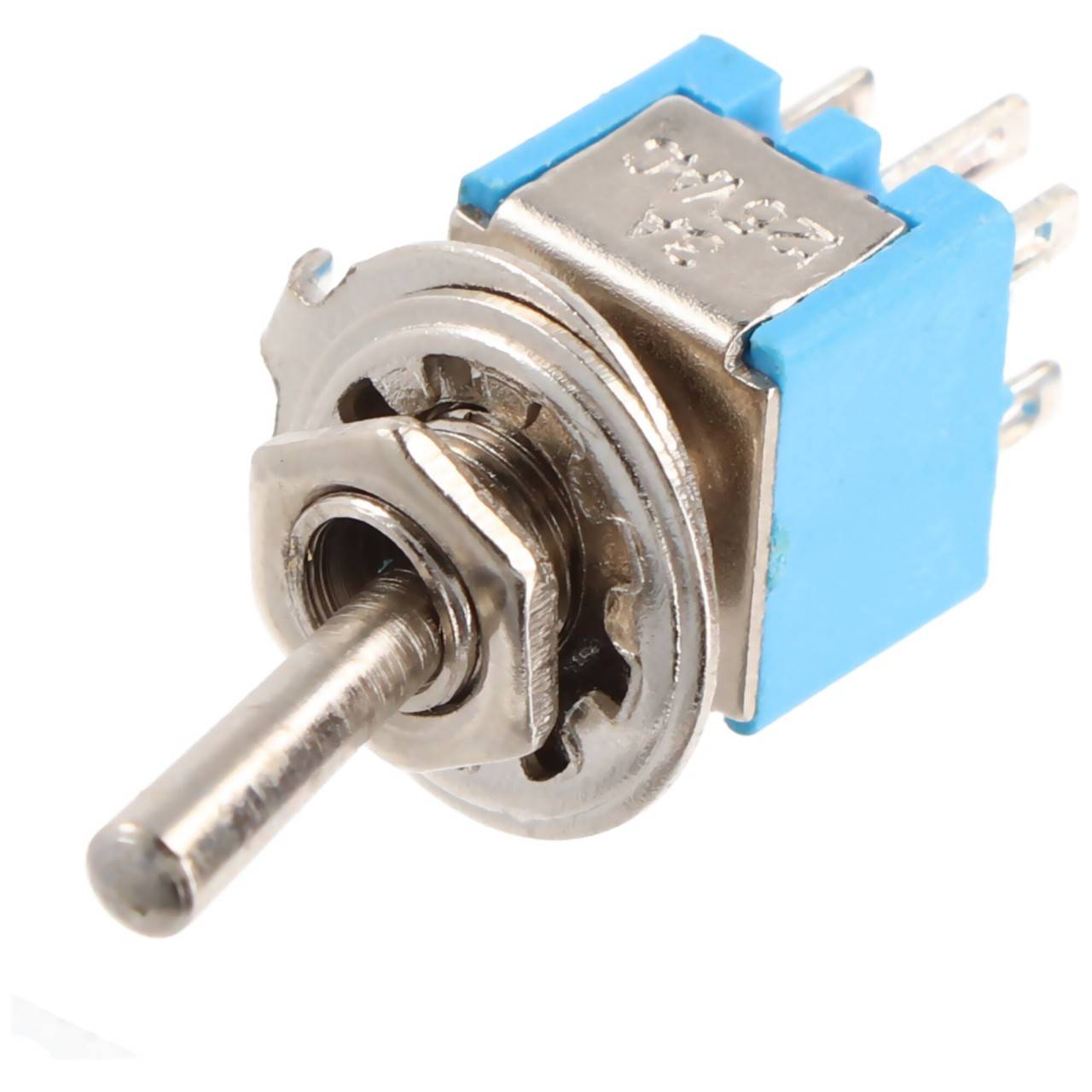 Goobay Kippschalter Miniatur, 2x UM, 6 Pins, blaues Gehäuse ideal für den Bereich DIY oder den Modellbau-0