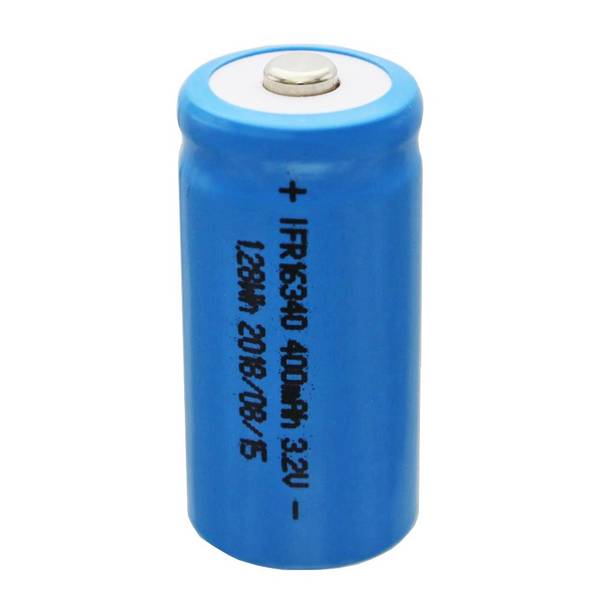 IFR 16340 400mAh 3,2V LiFePo4 Akku Button Top ungeschützt, 16,5x36,1mm
