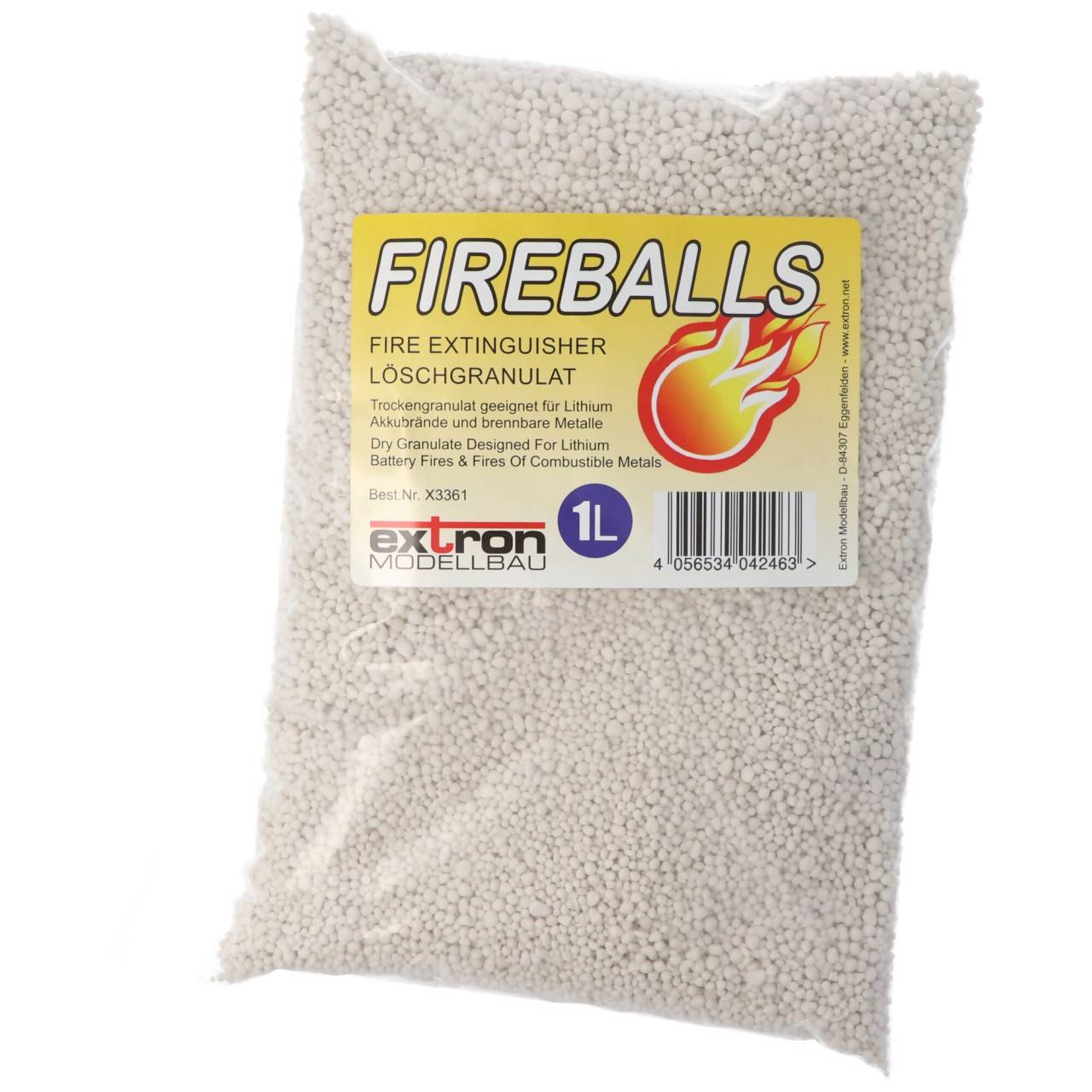 Fireballs Feuerlöschgranulat für Li-ion Lithium Akkus, Brandschutz, Löschmittel 1 Liter-0