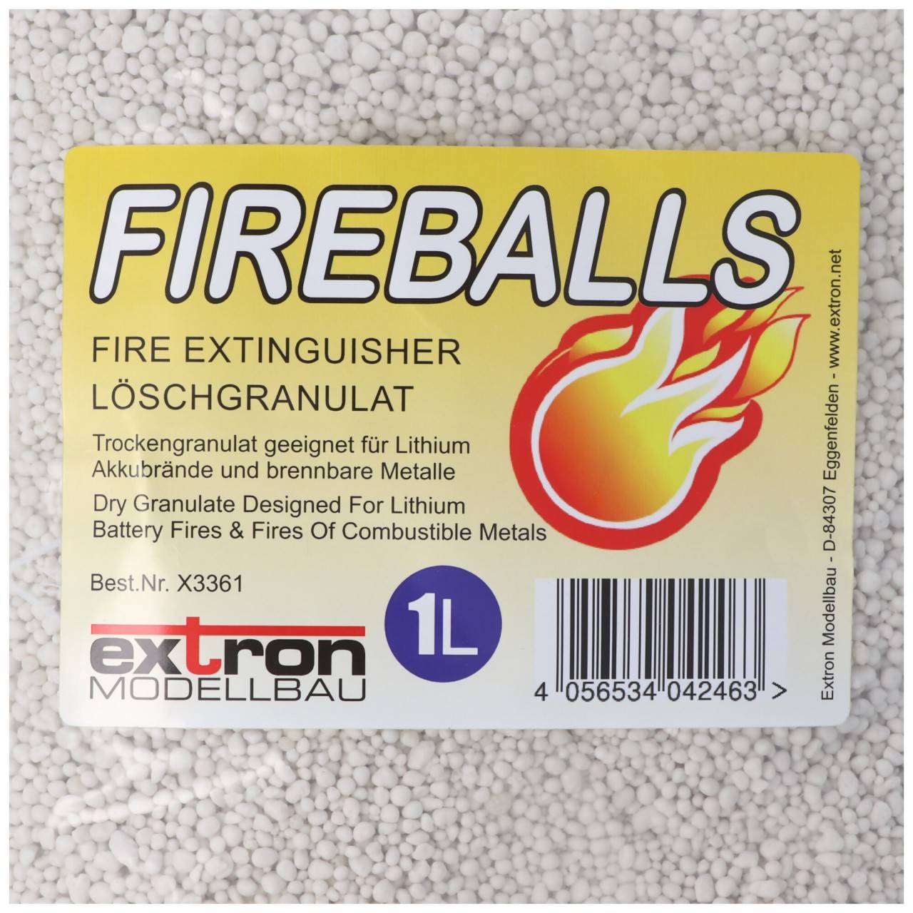 Fireballs Feuerlöschgranulat für Li-ion Lithium Akkus, Brandschutz, Löschmittel 1 Liter-1