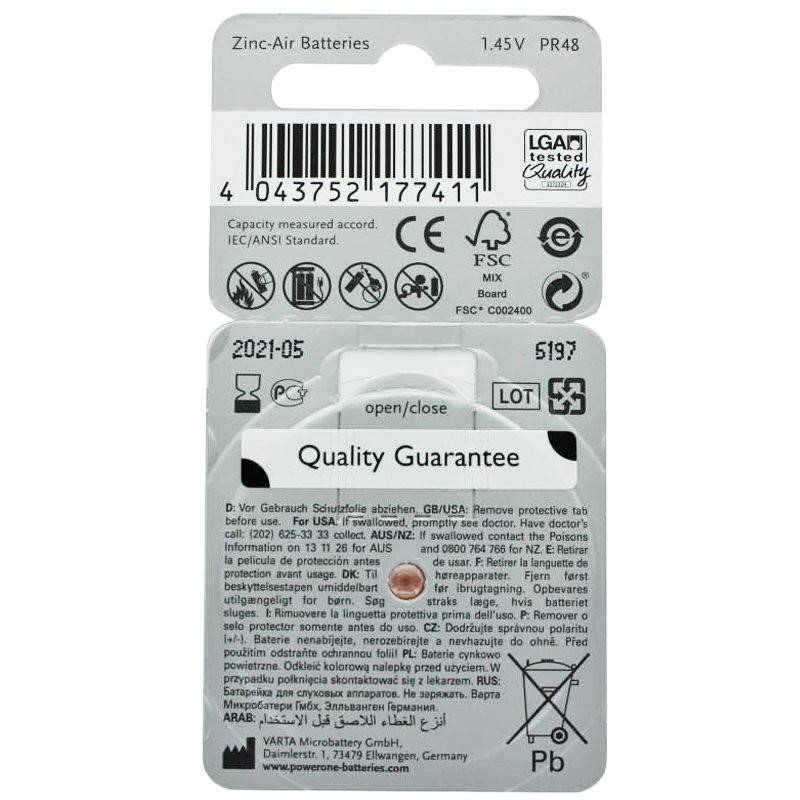 Rayovac Hörgerätebatterie H13MF Nr. 13 PR48 Extra Advanced, 310mAh 6 Stück im Blister-3