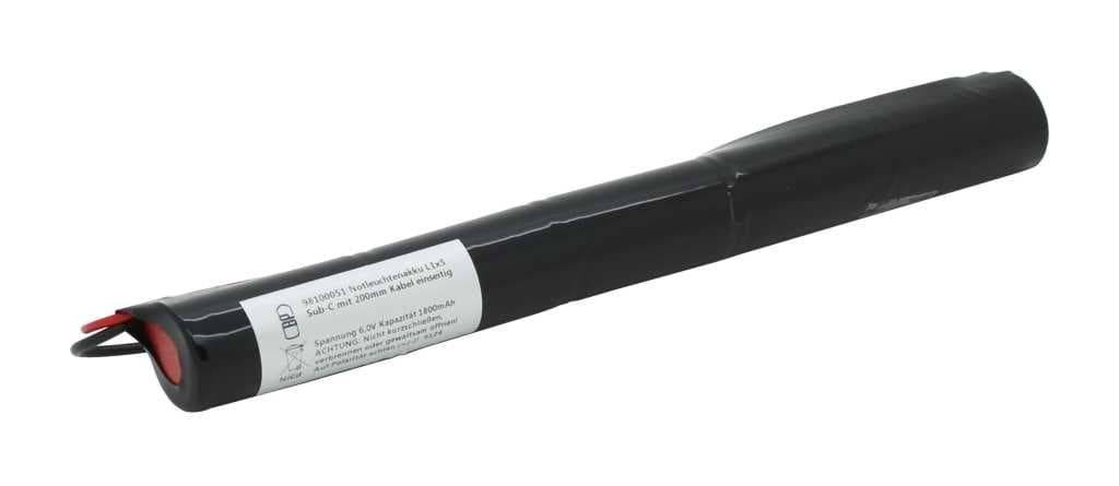 Akku für Notbeleuchtung 6 Volt Spannung 1800mAh NiMH Akku 23mm Durchmesser 215mm Länge-0