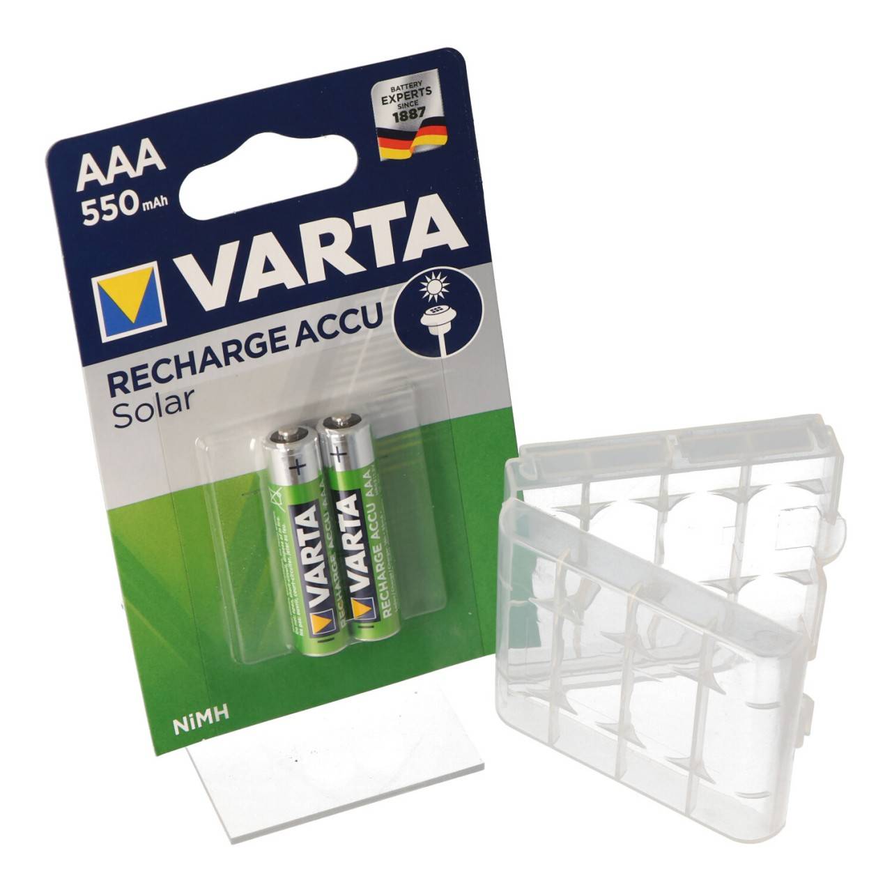 Solar Akku NiMH AAA Micro Varta 550mAh ideal für Gartenleuchten, mit Akkubox-0