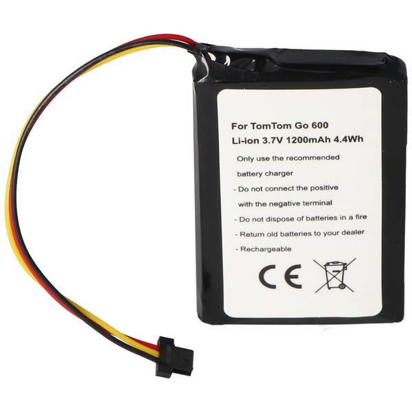 Akku passend für TomTom Go 600, TomTom Go 610 Li-Ion, 3,7V, 1200mAh, 4,4Wh