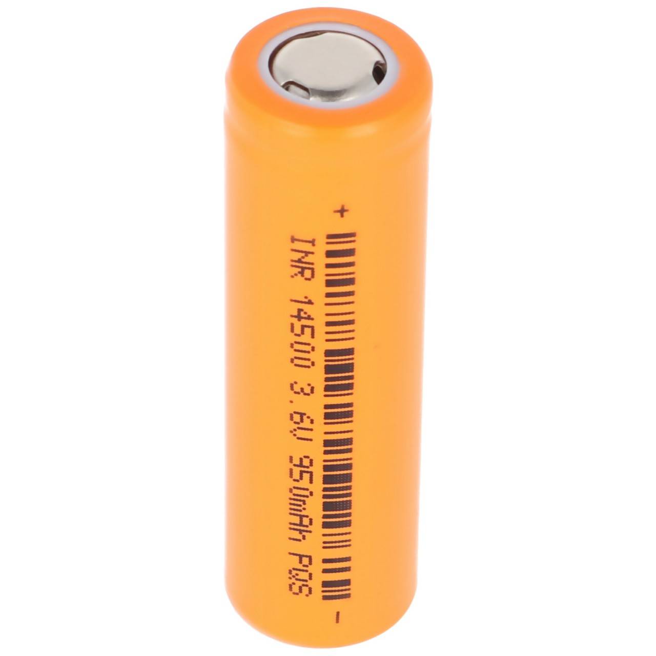 INR 14500 mit 950mAh 3,6V bis- 3,7V Li-Ion-Zelle ungeschützt 48,5x14,1mm-0