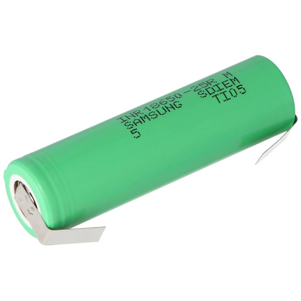 INR18650-25R 2500mAh 3,6V - 3,7V ungeschützt mit Lötfahne U Form, 64,85x18,3mm-3
