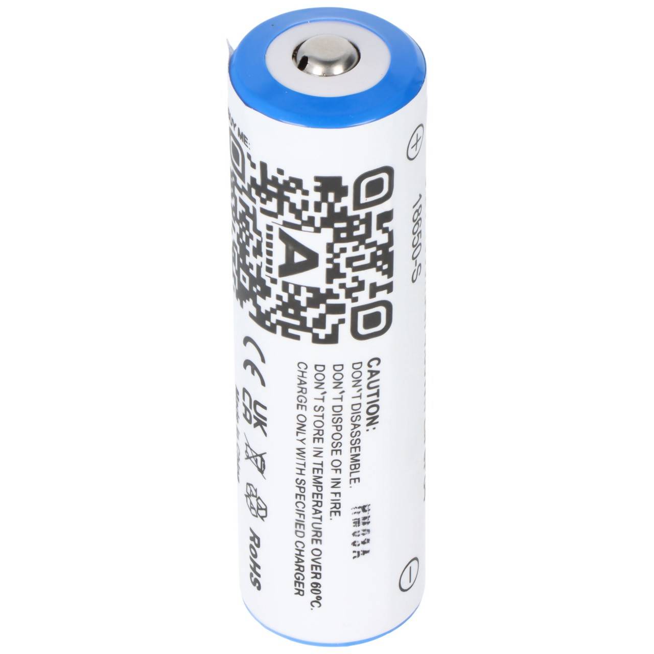 3,2 Volt Solar Akku Lithium 18650 IFR LiFePo4 Akku mit Kopf ungeschützt, 1400-1500mAh, Abmessungen ca. 66,1x18mm-1
