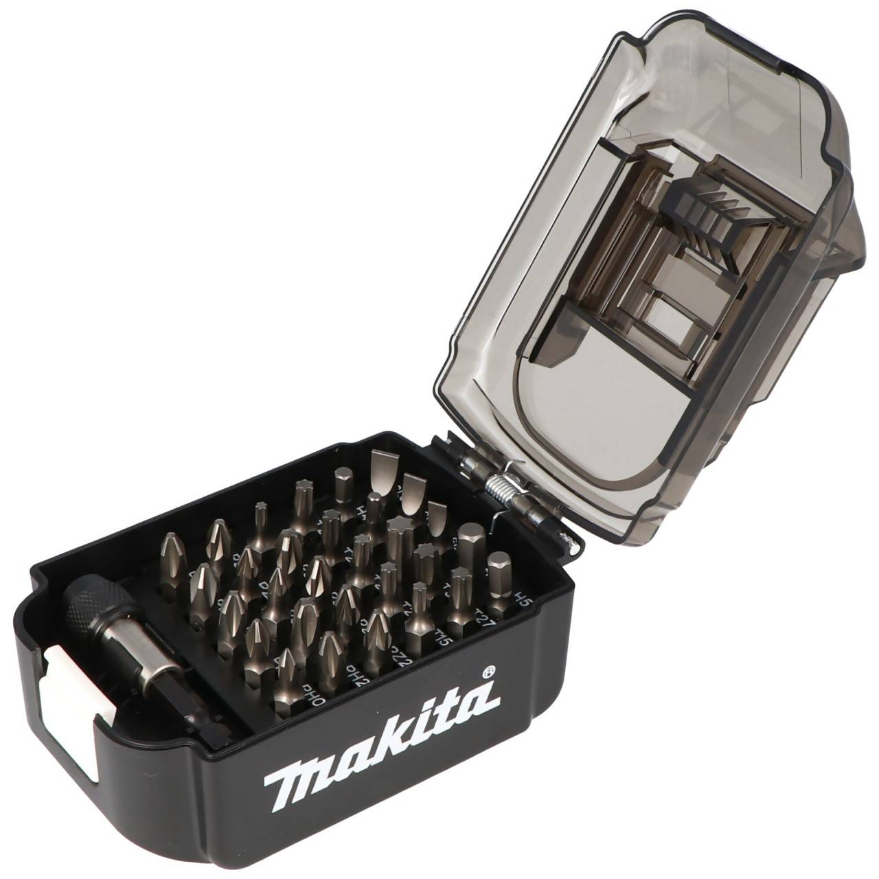 Original Makita Bit-Box im Akku-Design, Schrauber Bit-Set inkl. Bit-Halter 1/4, Bit-Box kein Makita Akku-1