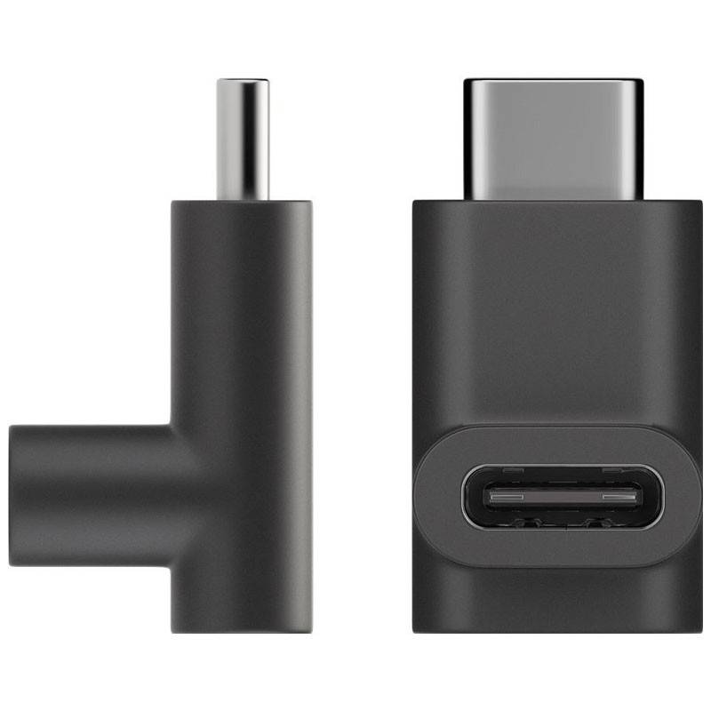 Adapter USB-C auf USB-C 90 Grad Winkel, schwarz USB-C-Buchse abgewinkelt auf USB-C-Stecker-0