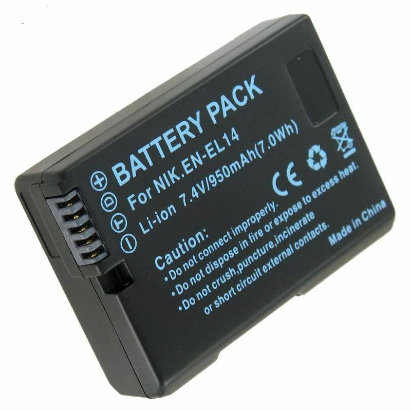 AccuCell Akku passend für Nikon EN-EL14 Akku passend für Nikon CoolPix D3100, D3200, D5100, P7000, P7100, decoded-3