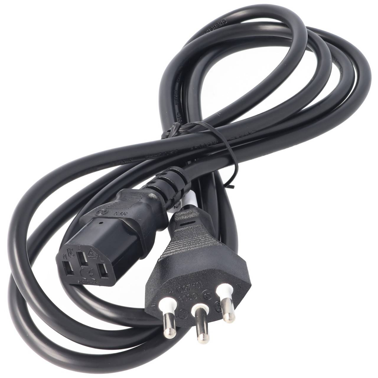 Netzkabel mit Schweiz-Stecker für IEC-Buchse C13, Stromkabel Schweiz mit 3 Pin-1