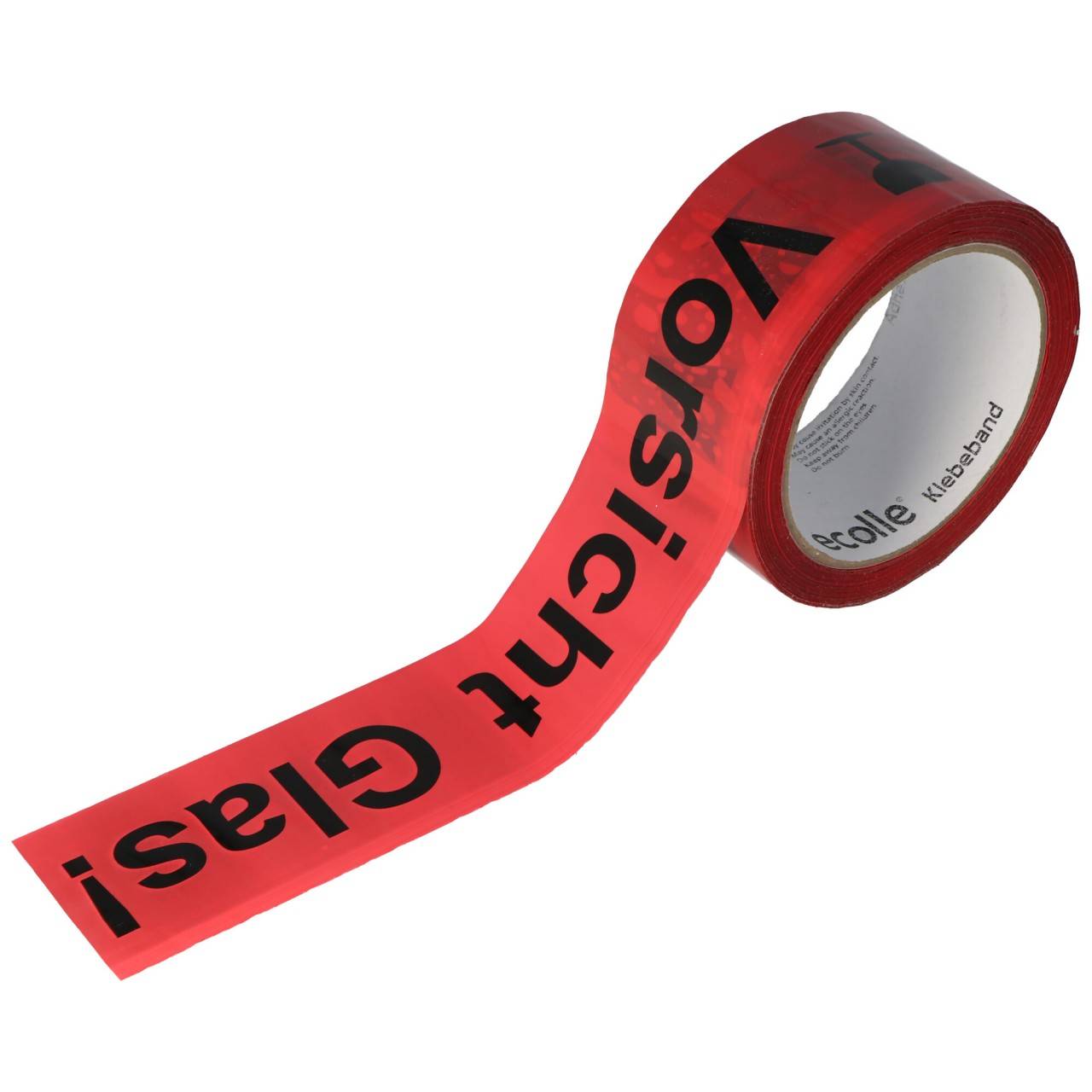 Klebeband Vorsicht Glas 6er Pack in roter Ausführung mit Schrift schwarz 6x 66 Meter länge, breite 48mm-1