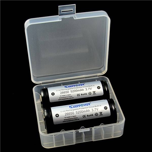 Aufbewahrungsbox D1 für 4x 18650 oder 2x 26650 Li-Ion-Akku max. 65,5mm, nicht passend für geschützte 18650 Akkus-4