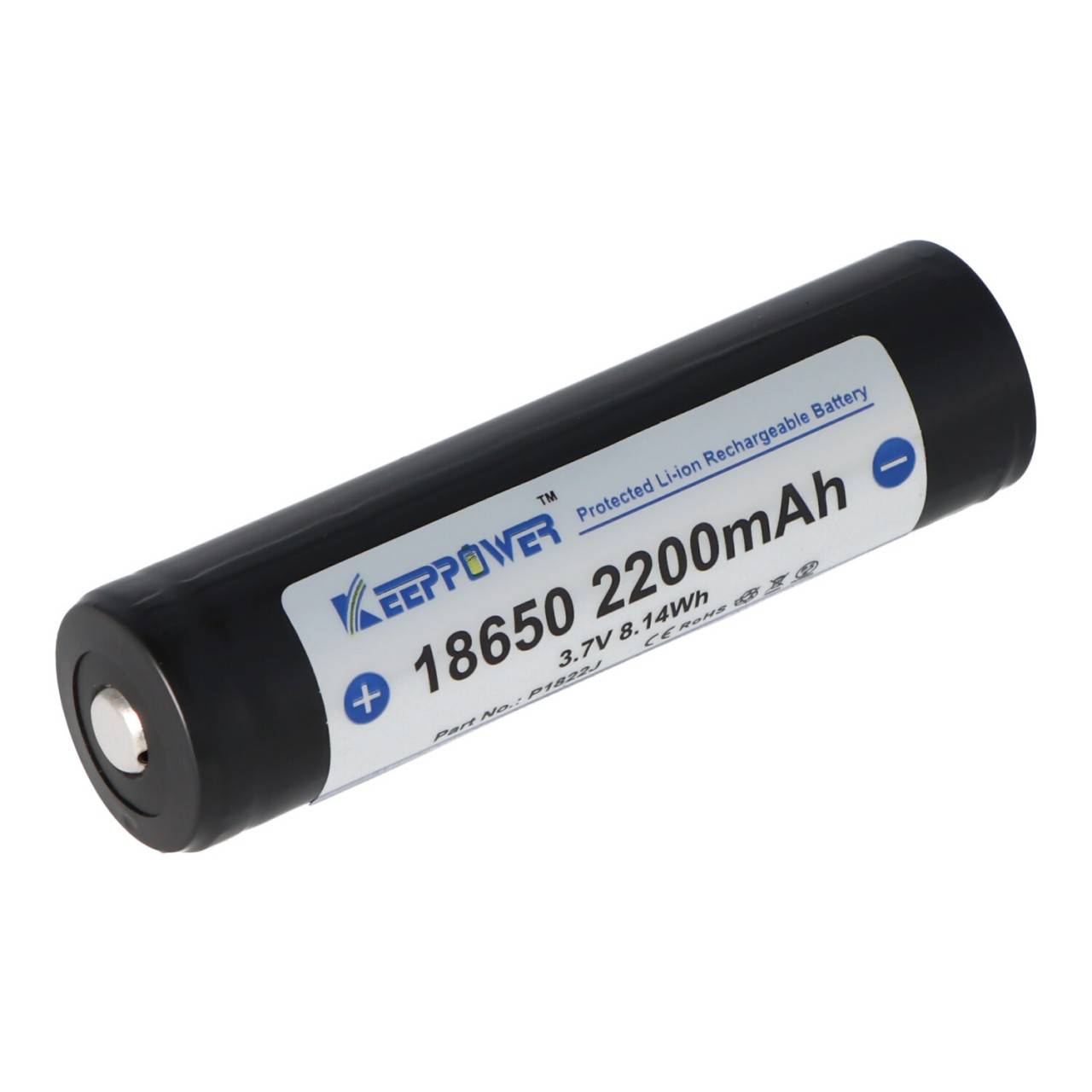 Keeppower 18650 - 2200mAh, 3,7V Li-Ion-Akku geschützt 68,9x18,5mm-2