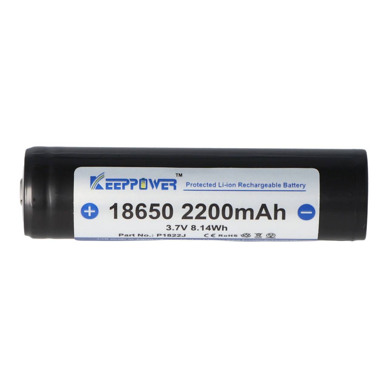 Keeppower 18650 - 2200mAh, 3,7V Li-Ion-Akku geschützt 68,9x18,5mm-3